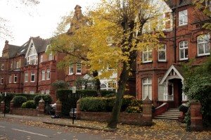 Londres en otoño Casas preciosas en Belsize Park