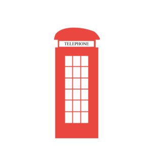 Ilustración de una de las famosas cabinas rojas de teléfonos de Londres