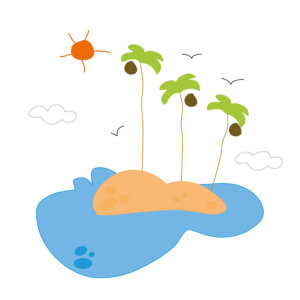 Dibujo para niños de Una isla desierta