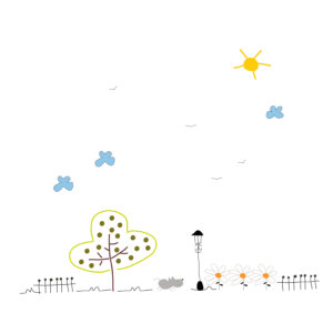 Dibujo para niños de un jardín en París