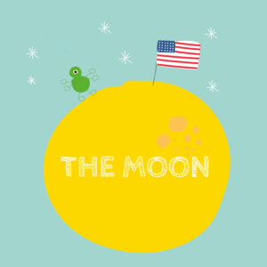 Dibujo para niños un marciano y la luna