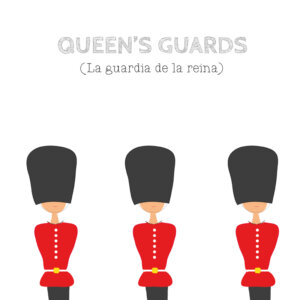 Dibujo de los famosos Queen's Guards de Londres
