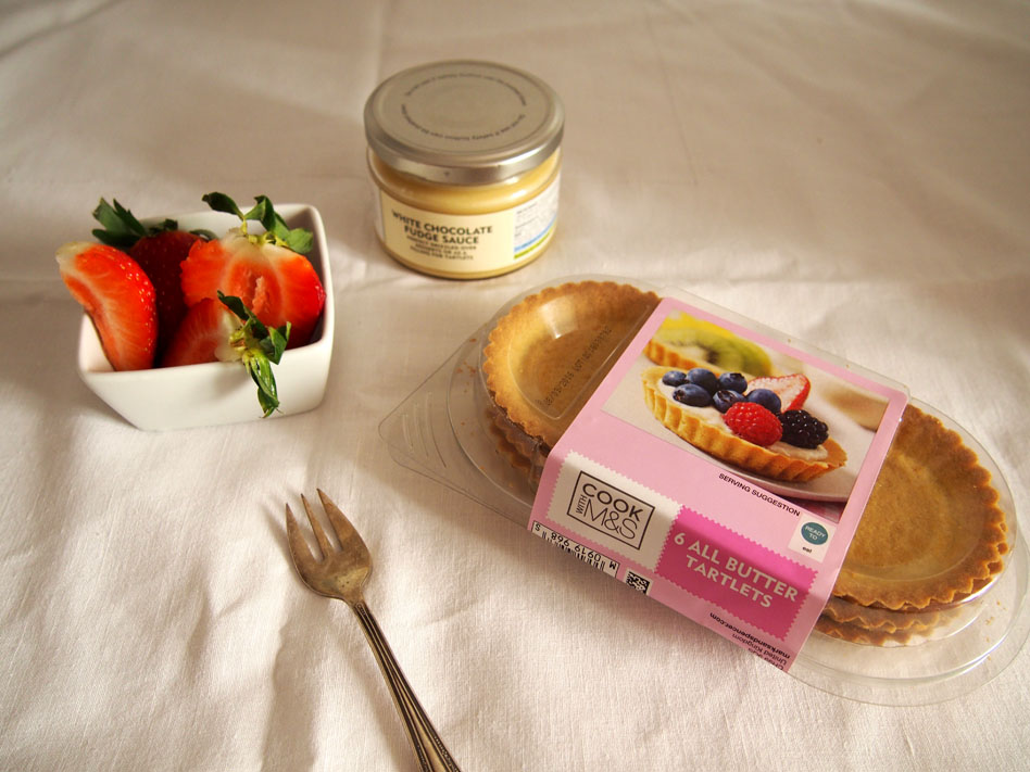 Tartaletas de fresas y chocolate blanco