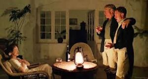 Karen Blixen, Berkeley Cole y Denys Finch Hatton en Memorias de África.