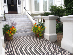 Puertas de Belsize Park suelo damero